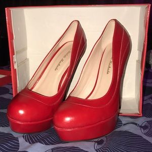 Andrés Machado red platform heels